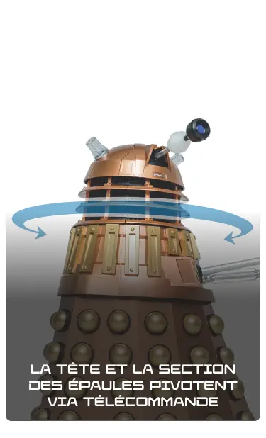 La tête et la section des épaules pivotent via télécommande