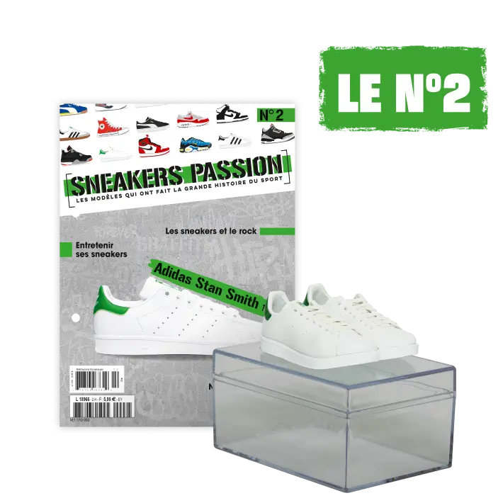 Le N°2 : Les Adidas Stan Smith + La boîte d’exposition empilable + Le fiches à collectionner