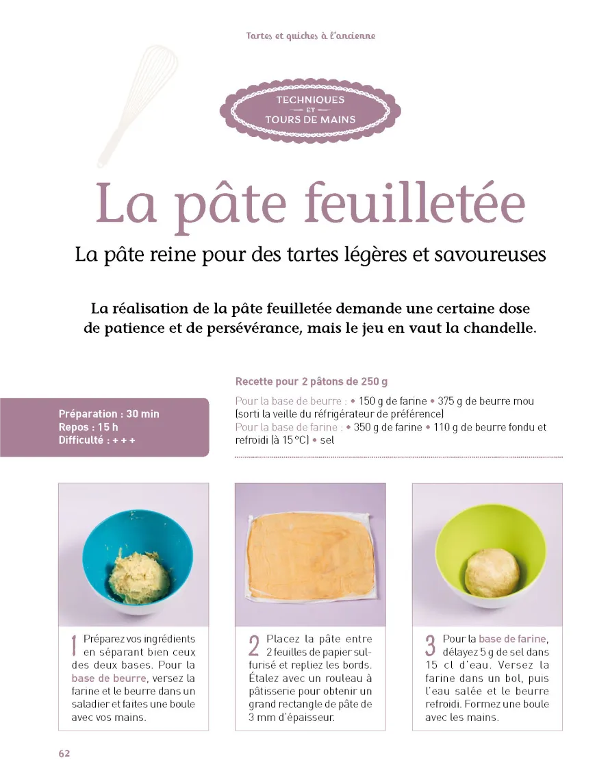 Les recettes de la quiche lorraine et de la tarte au chocolat