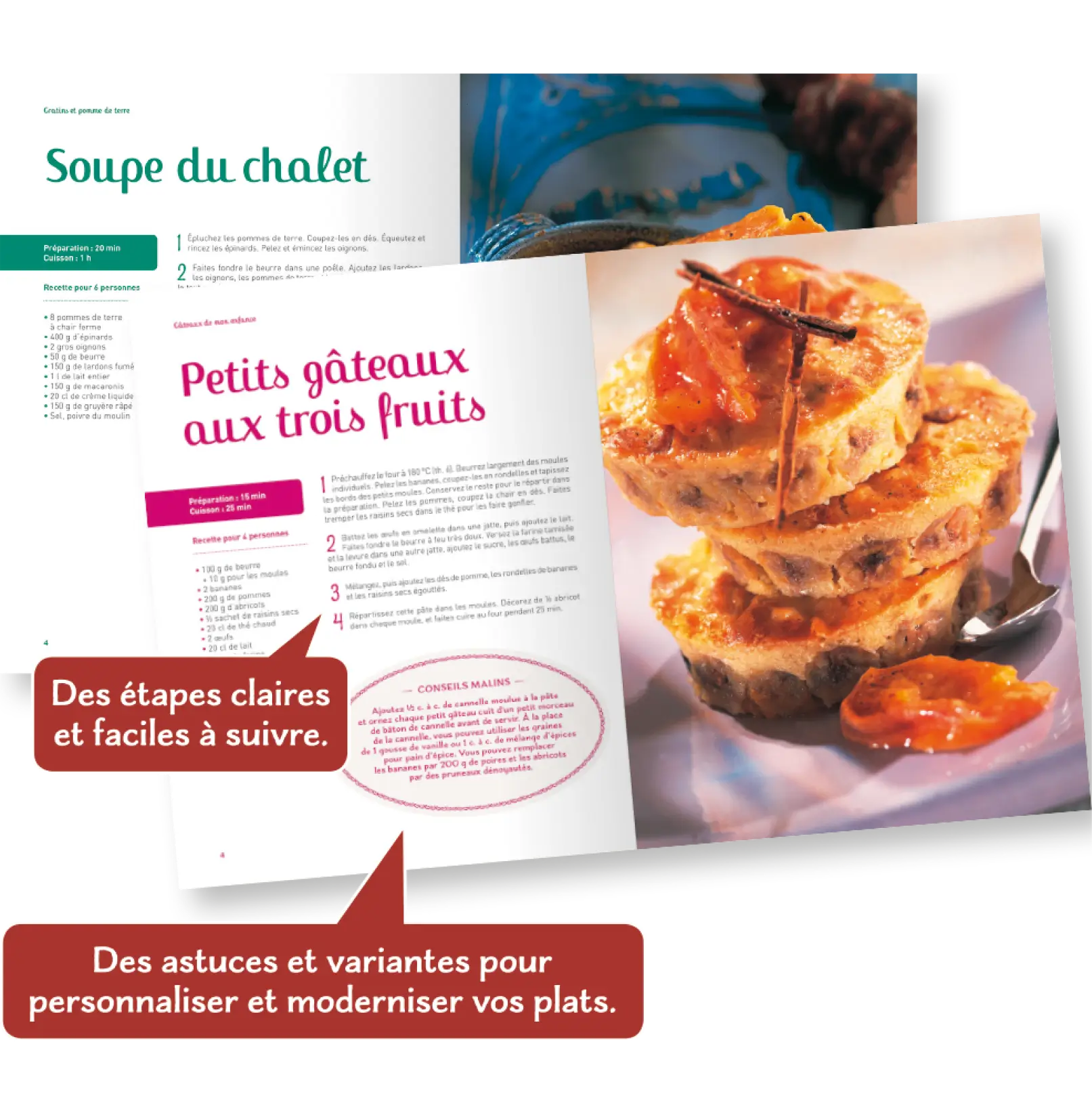 Des recettes avec des étapes claires et faciles à suivre